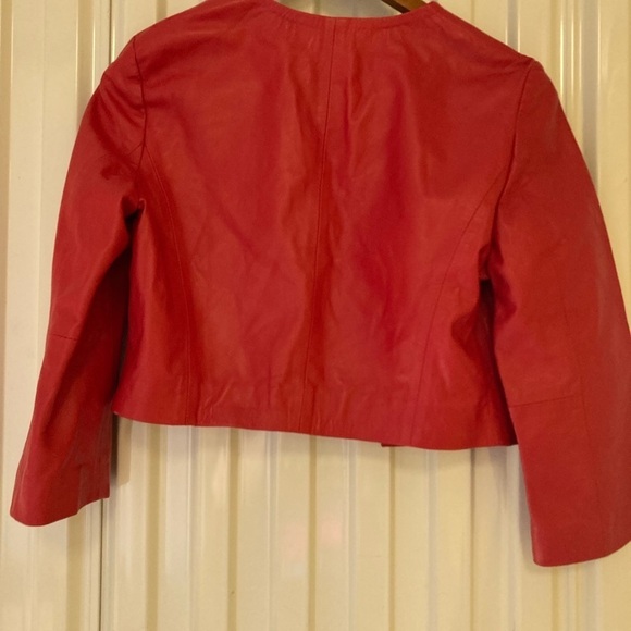 SANDRO Ferrone cropped thin red jacket . Made in Italy - Picture 4 of 10